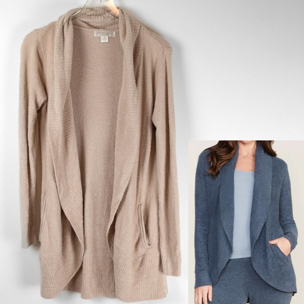 Barefoot Dreams Circle Cardigan Cozy Chic Lite Open Front Cardi Tan Size Medium